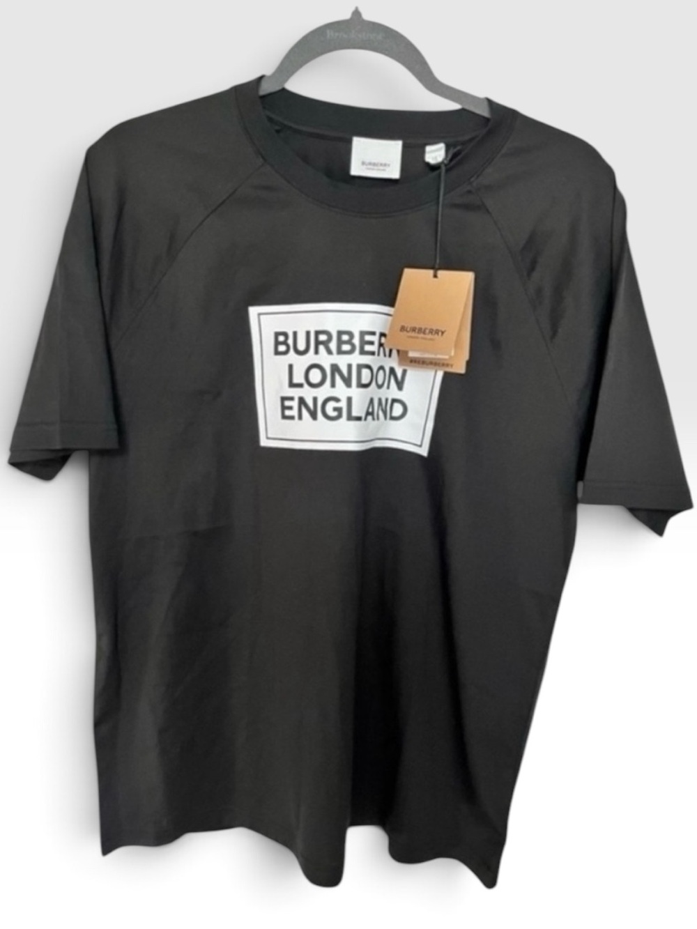 BURBERRY NWT Black T Shirt Minimalist Block Lettering Women’s XL
